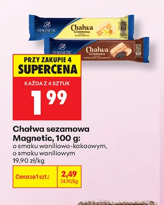 Chałwa sezamowa o smaku waniliowo-kakaowym Magnetic promocja w Biedronka