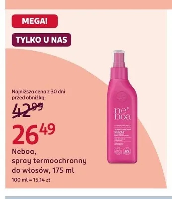 Spray termoochronny do włosów Neboa promocja w Rossmann
