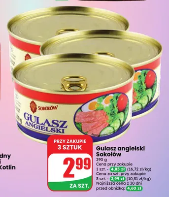 Gulasz angielski Sokołów promocja w Dino