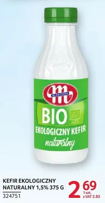 Kefir ekologiczny naturalny 1,5% Bio Mlekovita promocja w Selgros