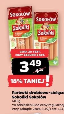 Parówki drobiowo-cielęce Sokoliki  promocja w Netto