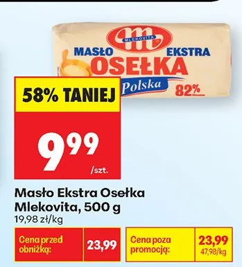 Masło Ekstra Osełka Mlekovita promocja w Biedronka