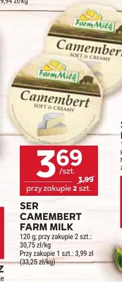 Ser Camembert Farm Milk promocja w Stokrotka