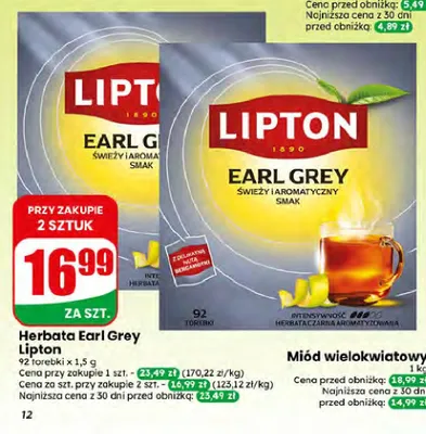 Herbata Earl Grey Lipton promocja w Dino