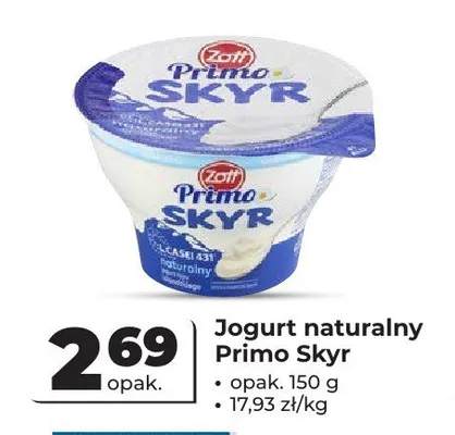 Jogurt naturalny Zott Primo Skyr promocja w Odido