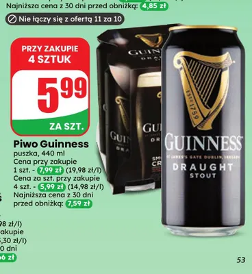 Piwo Guinness promocja w Dino