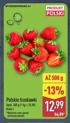 Truskawki polskie promocja w Aldi