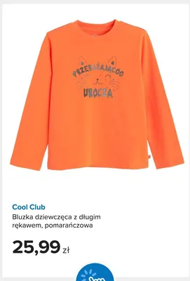 Bluzka dziewczęca z długim rękawem pomarańczowa Cool Club promocja w Smyk