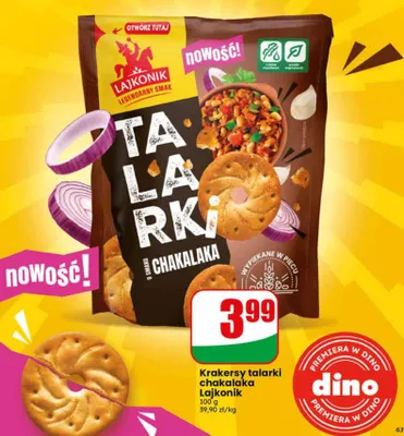 Krakersy talarki chakalaka Lajkonik promocja w Dino