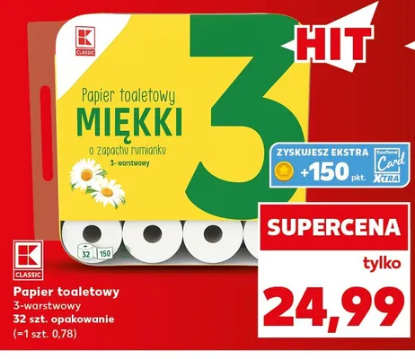 Papier toaletowy 3-warstwowy 32-pak K-Classic promocja w Kaufland