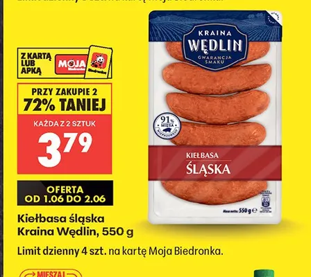 Kiełbasa śląska Kraina Wędlin promocja w Biedronka