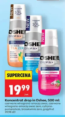 Koncentrat drop in Oshee brzoskwinia zero promocja w Biedronka