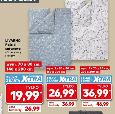 Pościel satynowa Livarno 2x70x80 cm 220x200 promocja w Kaufland