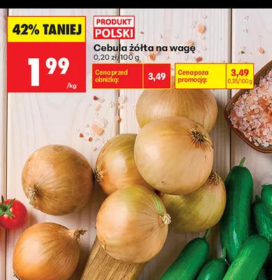 Cebula żółta na wagę promocja w Biedronka