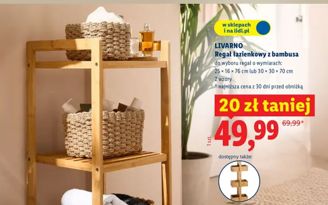 Regał łazienkowy z bambusa promocja w Lidl