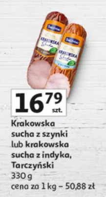 Krakowska sucha z szynki lub krakowska sucha z indyka promocja w Auchan
