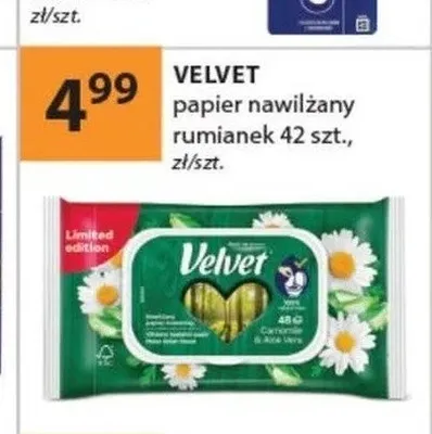 Papier toaletowy nawilżany Velvet Rumianek promocja w Drogerie Laboo