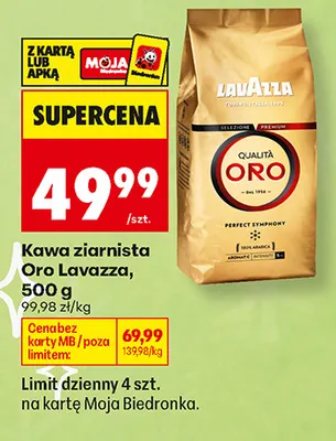 Kawa ziarnista Oro Lavazza promocja w Biedronka