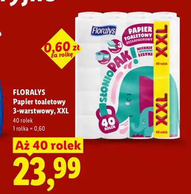Papier toaletowy Floralys 3-warstwowy XXL promocja w Lidl