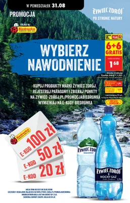 Woda źródlana gazowana Żywiec Zdrój mocno promocja w Biedronka