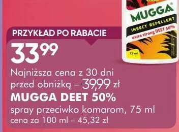 Spray MUGGA DEET 50% spray przeciwko komarom promocja w Makro