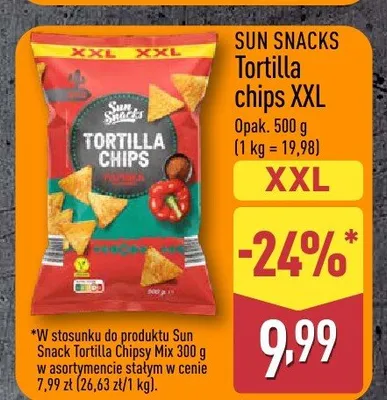 Tortilla chips XXL Sun Snacks promocja w Aldi
