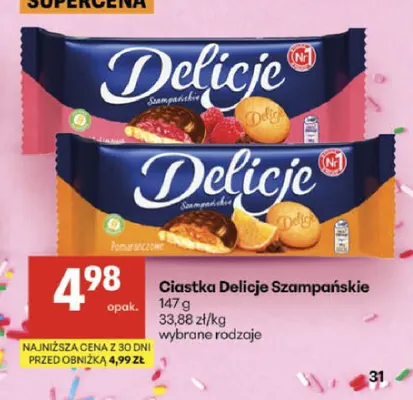 Ciastka Delicje Szampańskie promocja w Delikatesy Centrum