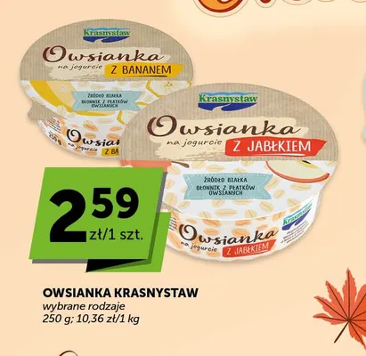 Owsianka Krasnystaw na jogurcie z bananem promocja w Groszek