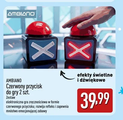 Czerwony przycisk do gry 2 szt. Ambiano promocja w Aldi