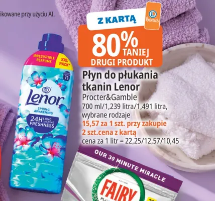 Płyn do płukania tkanin Lenor promocja w Leclerc