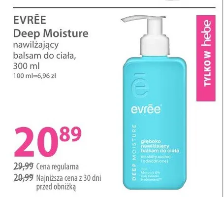 Nawilżający balsam do ciała Evrêe Deep Moisture promocja w Hebe