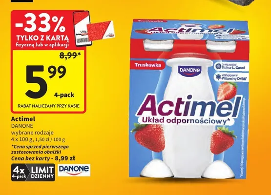Actimel układ odpornościowy wybrane rodzaje promocja w Intermarche