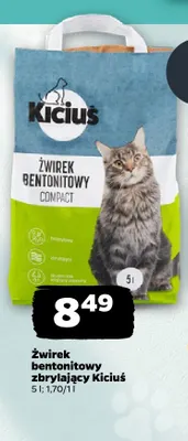 Żwirek bentonitowy zbrylający Kiciuś promocja w Netto