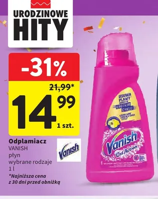 Odplamiacz Vanish płyn promocja w Intermarche