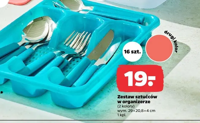 Zestaw sztućców w organizerze wym. 29x20,8x4cm promocja w Netto