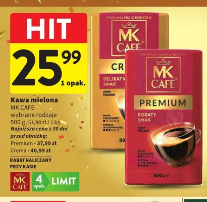 Kawa mielona MK Cafe promocja w Intermarche