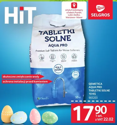 Tabletki solne Aqua Pro Jemetica 10 kg promocja w Selgros