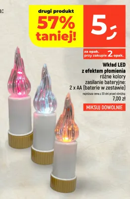 Wkład LED z efektem płomienia promocja w Dealz