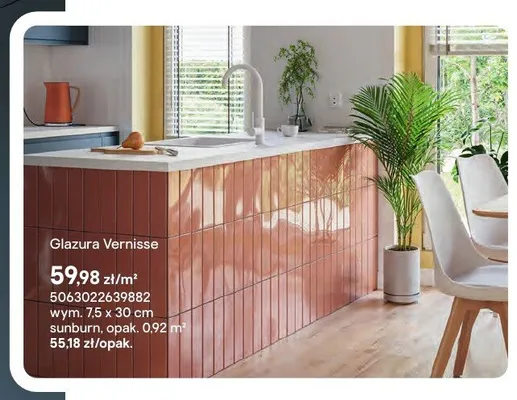 Glazura Vernisse sunburn wym. 7,5x30cm promocja w Castorama