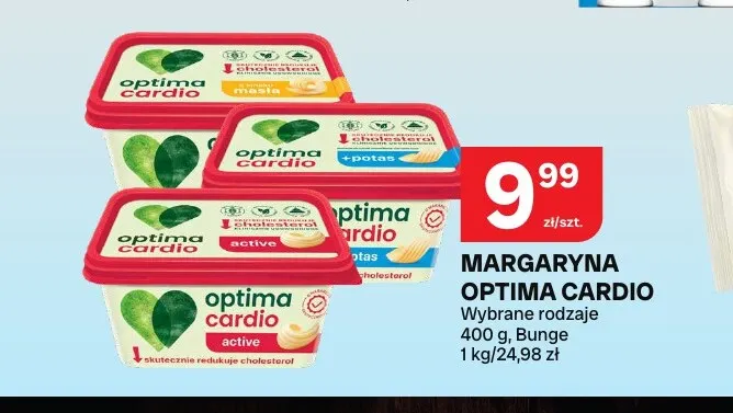 Margaryna Optima Cardio z masłem promocja w Chorten