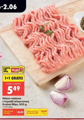 Mięso mielone z łopatki wieprzowej Kraina Mięs promocja w Biedronka