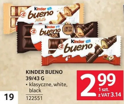 Czekolada Kinder Bueno 39/43 g promocja w Selgros
