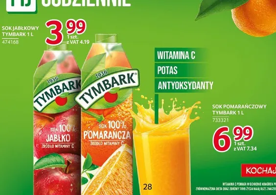 Sok jabłkowy Tymbark 1l promocja w Selgros