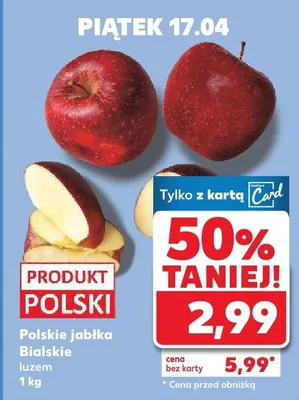 Jabłka Bialskie luzem promocja w Kaufland