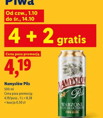 Piwo Namysłów Pils promocja w Lidl