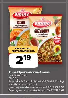 Zupa błyskawiczna Amino promocja w Netto