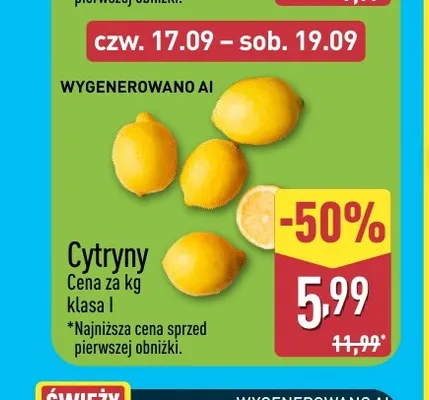 Cytryny promocja w Aldi