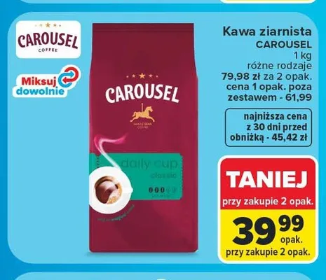 Kawa ziarnista CAROUSEL promocja w Carrefour