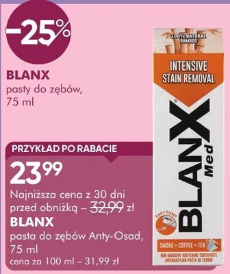Pasta do zębów BLANX Anty-Osad pasta do zębów Anty-Osad promocja w Makro