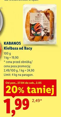 Kiełbasa od Bacy Kabanos promocja w Lidl